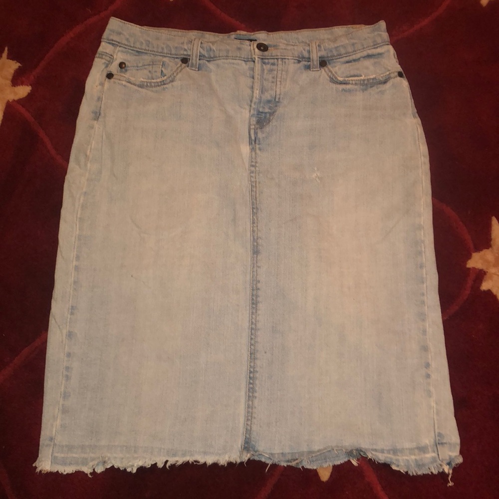 Massimo Distressed Denim Jean Skirt
